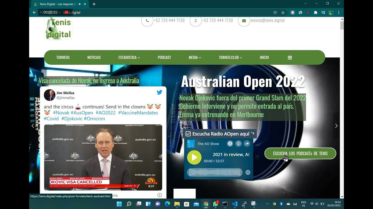 Novak Djokovic Visa Cancelada - 🛑 Fuera de  Australian Open '22