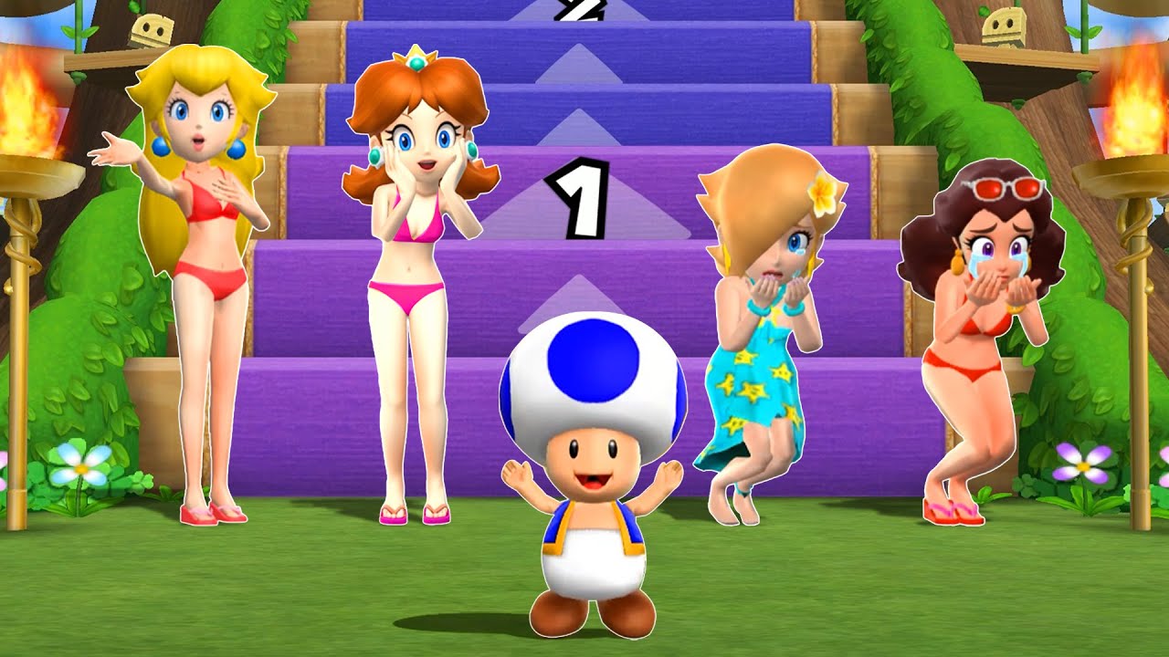 【マリオパーティ9】かちぬきバトル4人用ピーチVsデイジーVsロゼッタVsポリーン(最強CPU｢たつじん」)