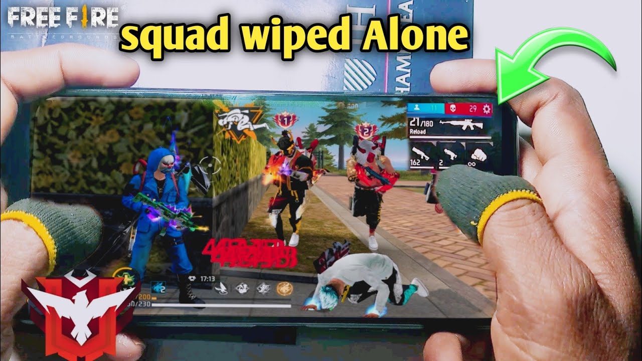 Hand Cam ⚡Squad Wiped Alone 💀 Solo vs Squad FF hilights