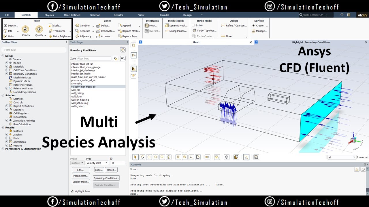 Multi Species Analysis in a Car Garage  | Lesson 05 | Part 1 | Ansys CFD ( Fluent )