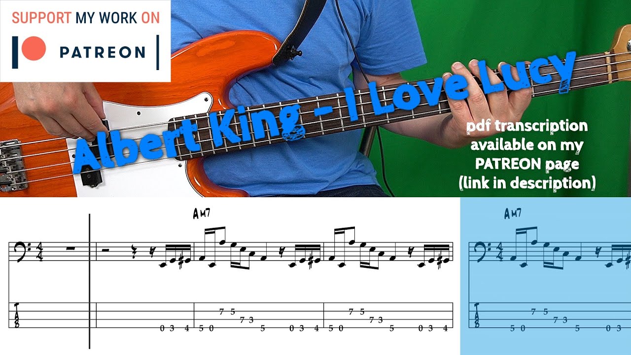 Albert King - I Love Lucy (Bass cover with tabs)