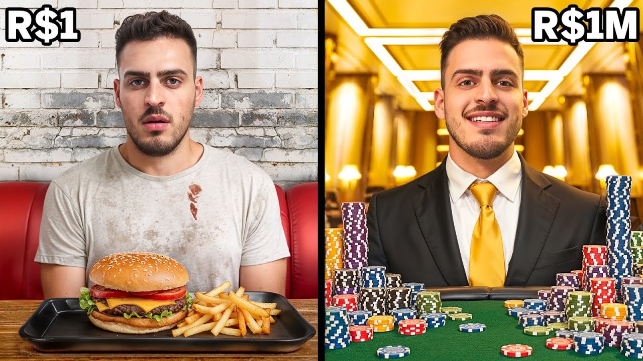 Experiências de R$1 vs R$1.000.000 em Las Vegas