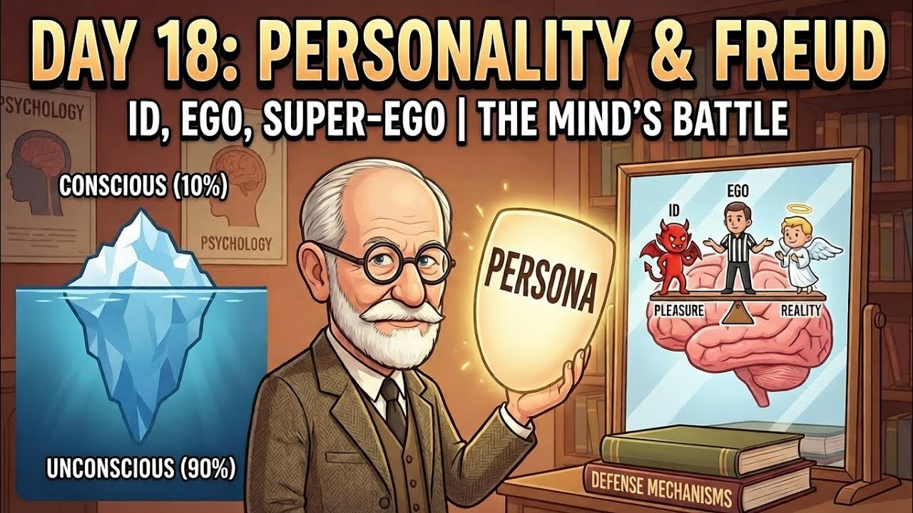 CDP Day 18: Sigmund Freud Psychoanalysis Theory | Id, Ego, Super Ego Explained