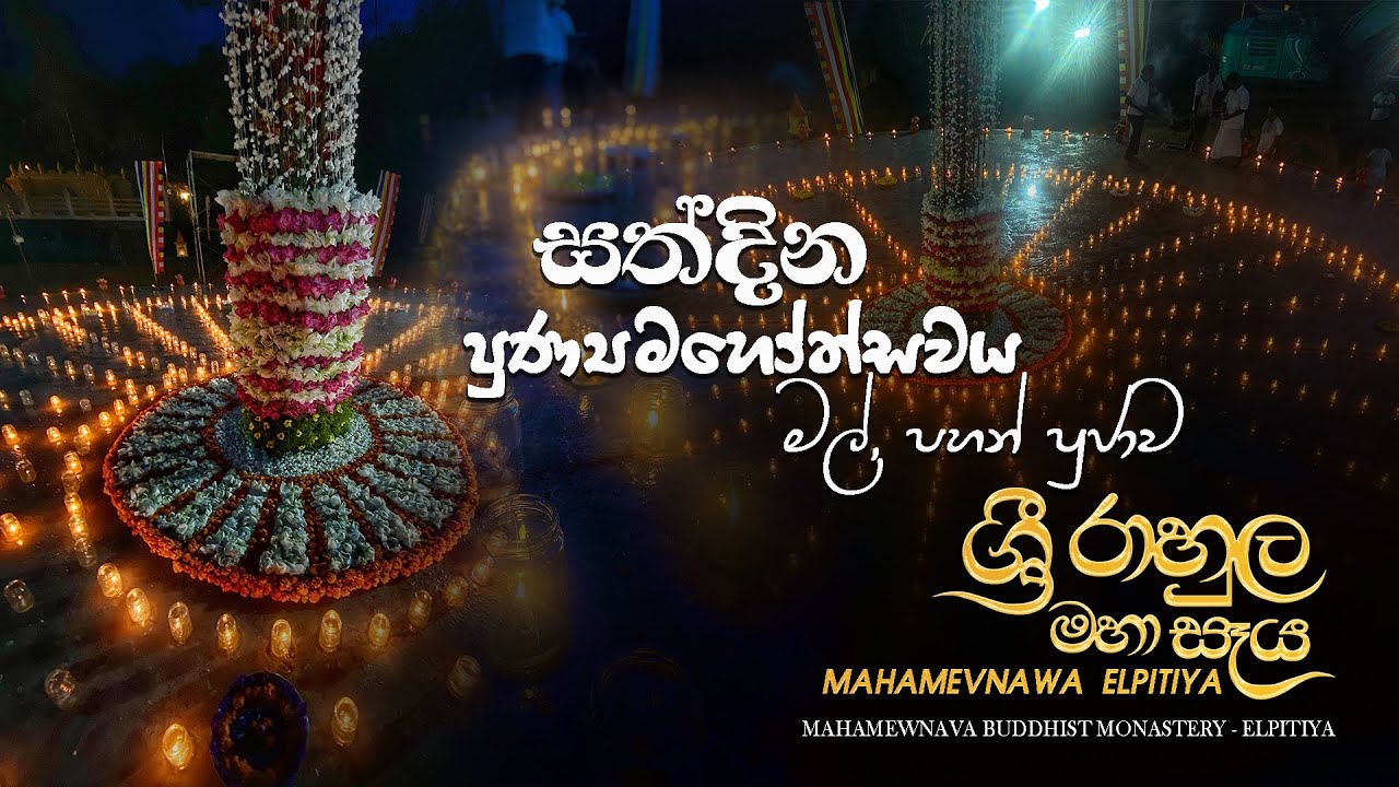 ශ්‍රී රාහුල සෑ රජුන් උදෙසා පවත්වනු ලබන සත්දින පුණ්‍යමහෝත්සවයේ මල් පහන්, ආලෝක පූජාව🙏💐 #mahamevnawa