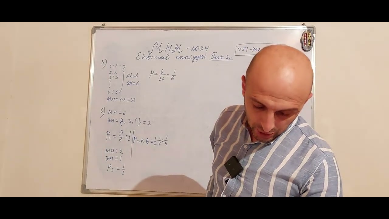 Riyaziyyat MHM 2024 cü il test bankı ehtimal nəzəriyyəsi test 2