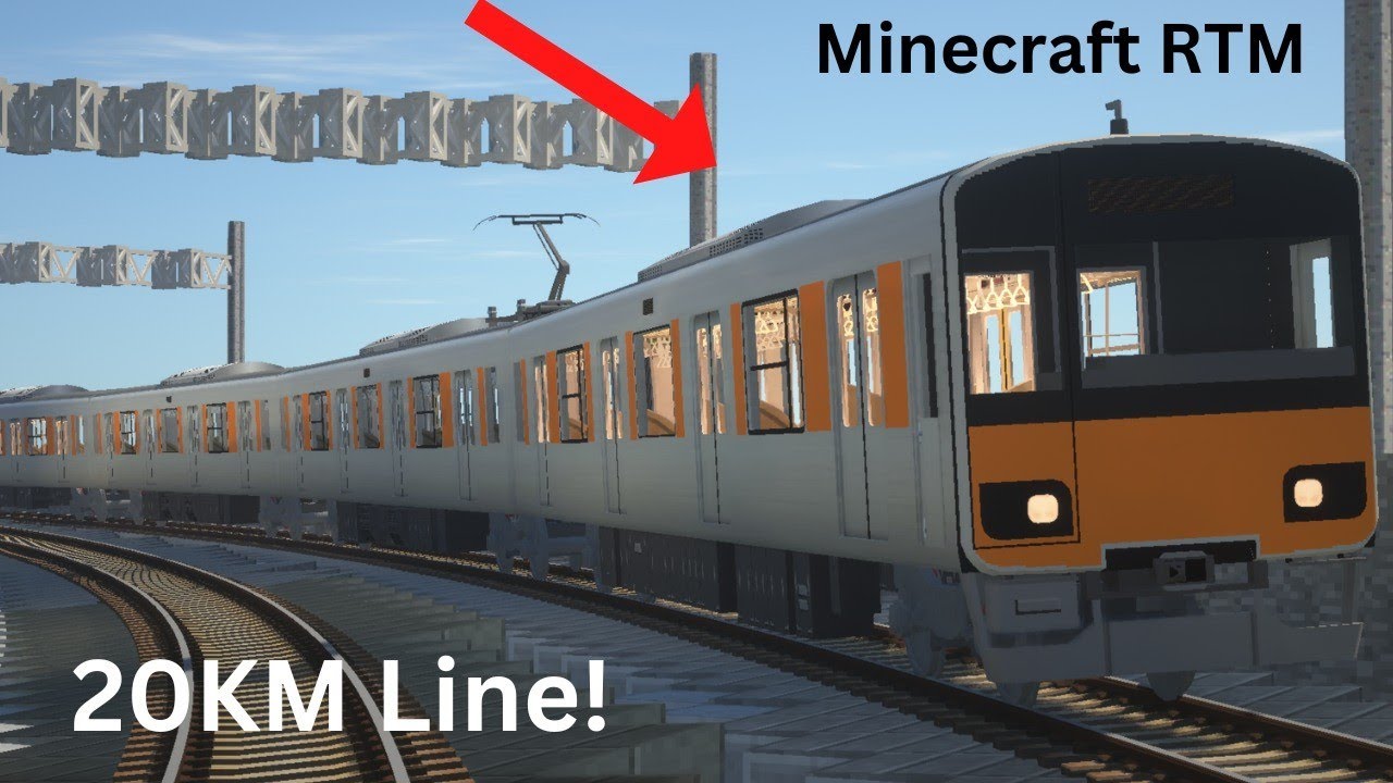 Minecraft RTM 20KM Rail Line