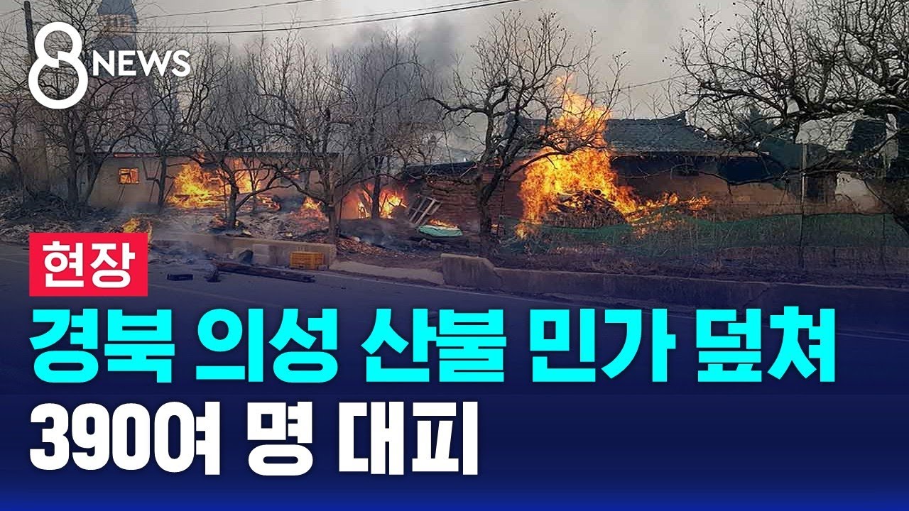 경북 의성 산불 민가 덮쳐…390여 명 대피 / SBS 8뉴스