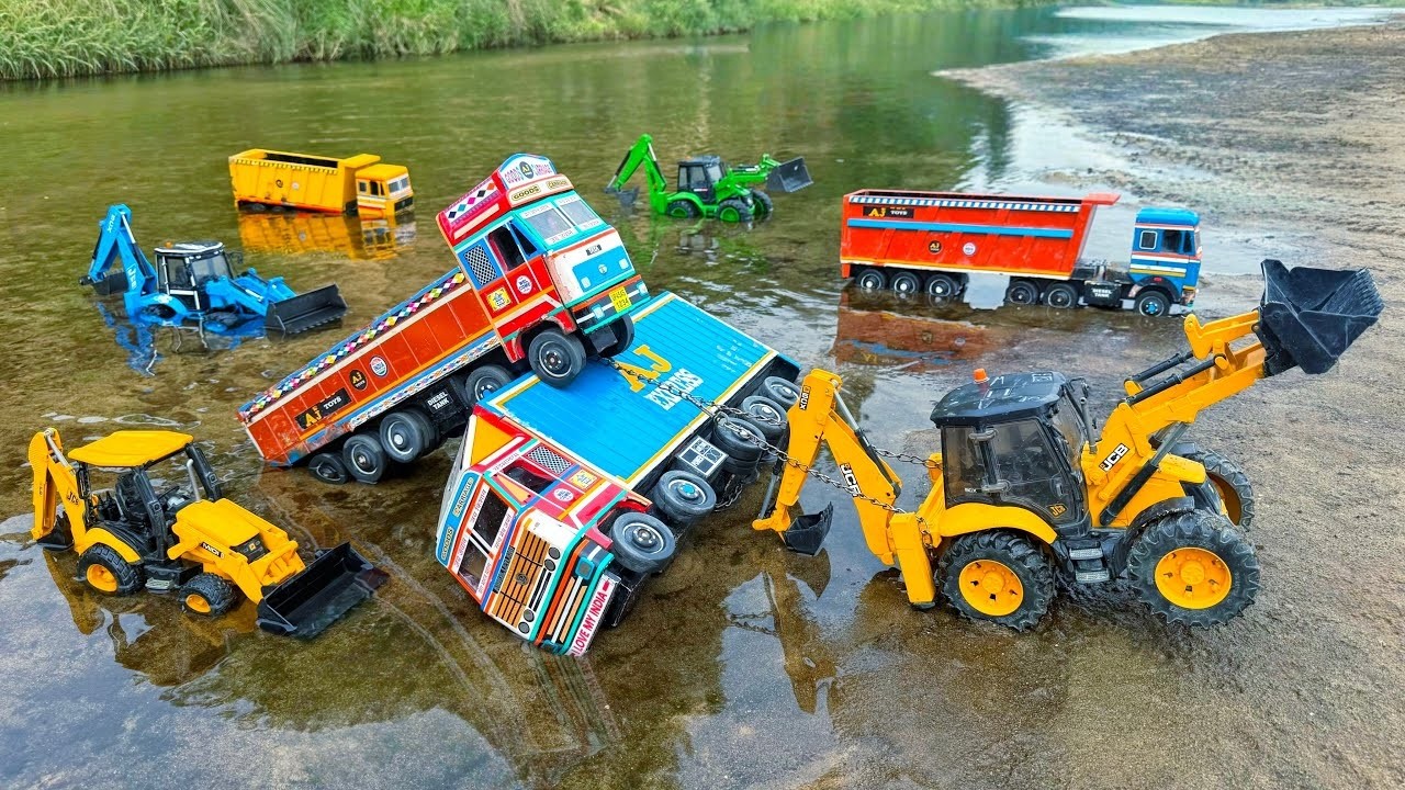 Miniature Dump Truck Loading Sand 🚛 | Toy Trucks Story with Accident & Rescue | Kids Video
