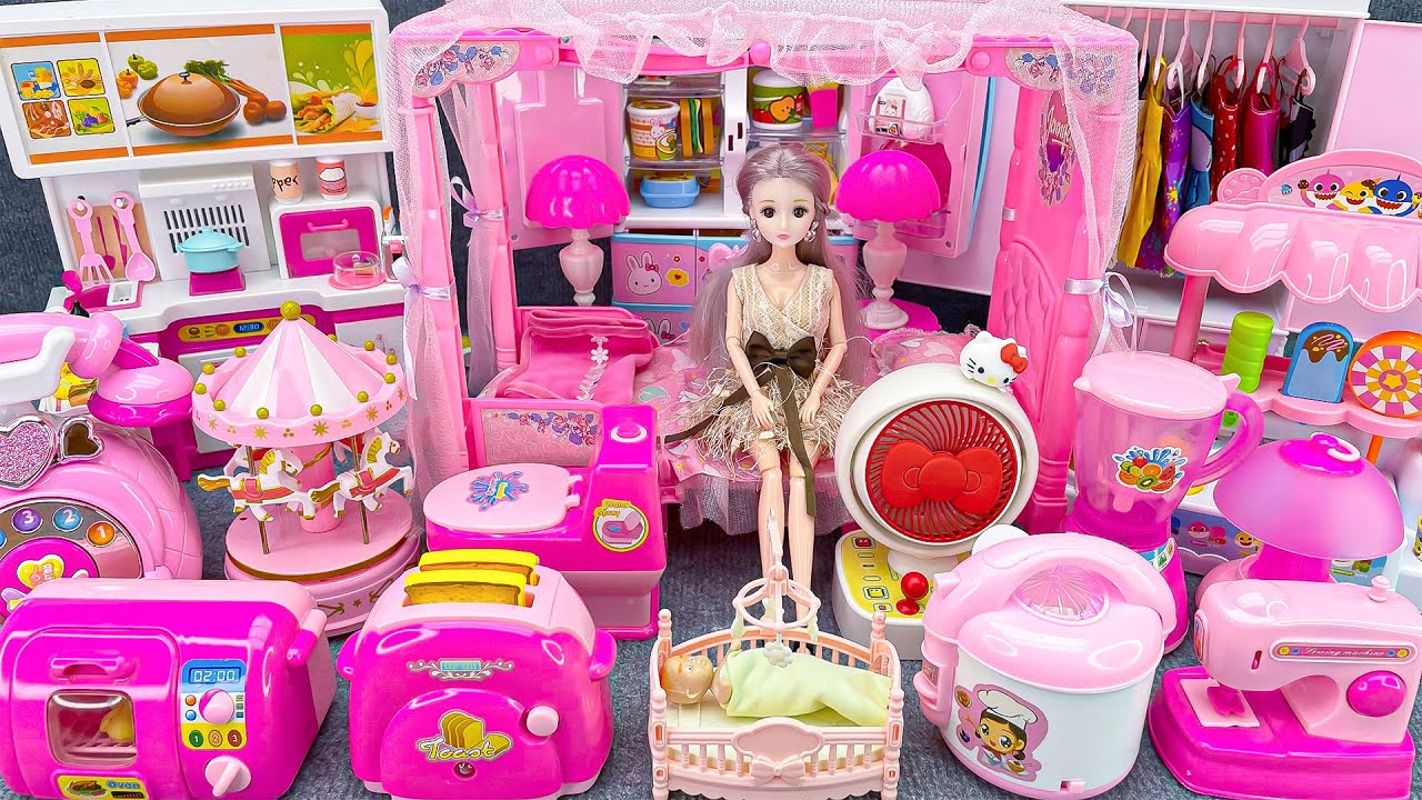 20 Minutes Satisfying with Unboxing Barbie Princess Bedroom & Kitchen Playset Toys Review｜ASMR