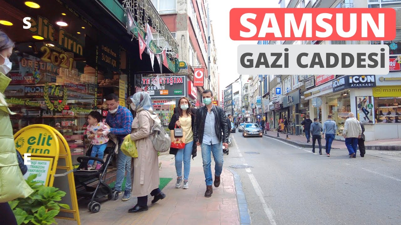 SAMSUN Gazi Caddesi Turu | İlkadım Merkez | TURKEY SAMSUN CITY WALK