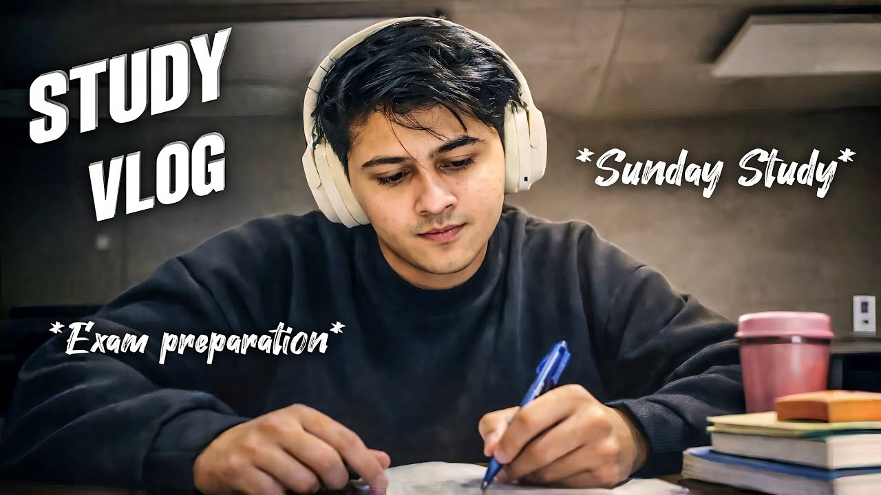 Calm Sunday Study Vlog ☕ Library Session & Exam Prep Routine