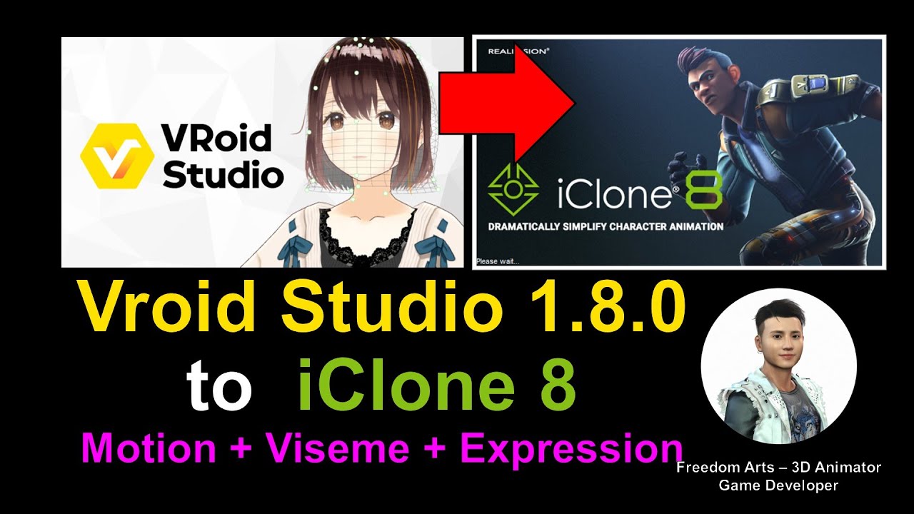 Vroid Studio to iClone 8 with Motion + Expression morph + Viseme Lip Sync - Full Tutorial