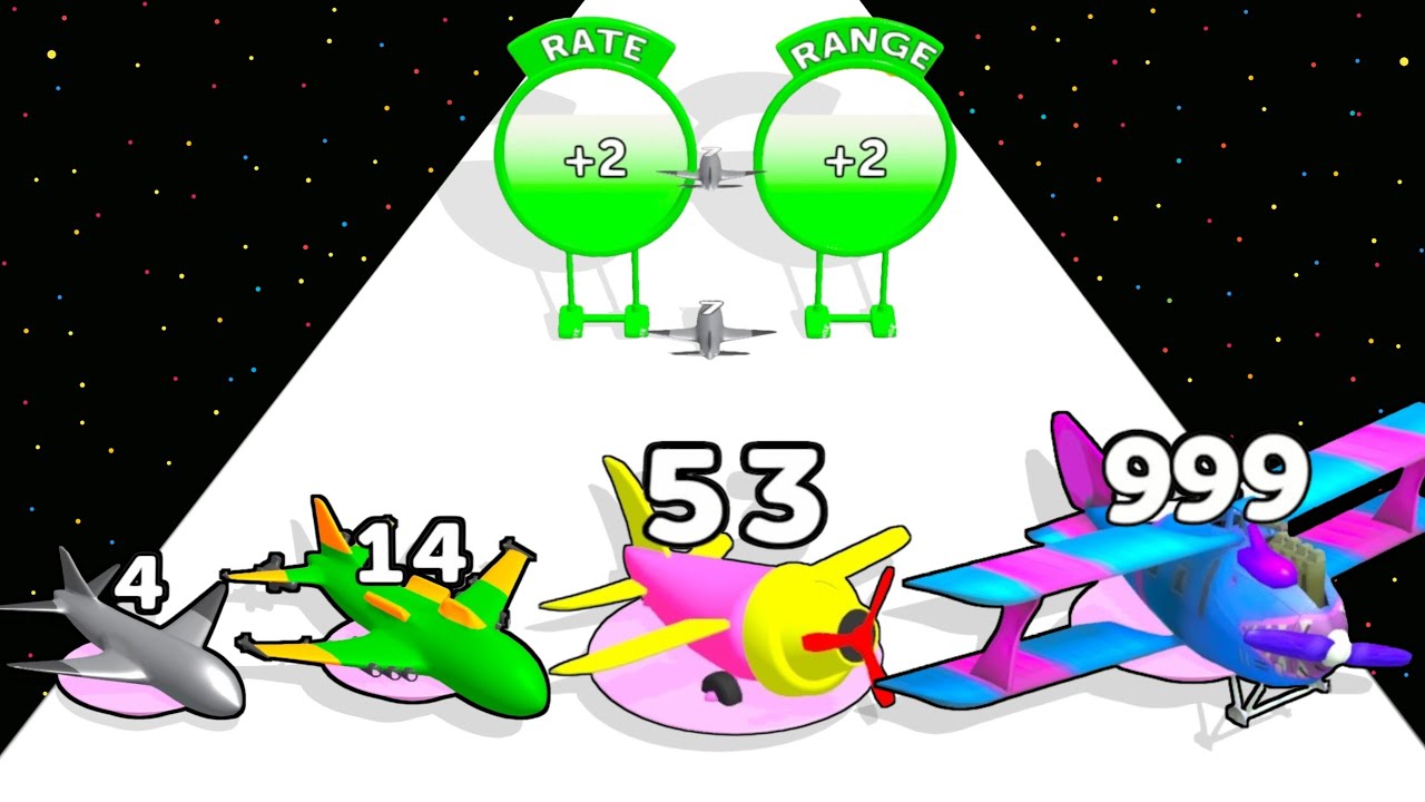 Flying Flag - Level Up Plane Max Level Gameplay (Plane Evolution)