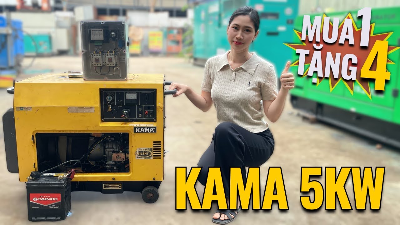 Báo giá Máy phát điện chạy dầu Kama 5kw KDE65000T 1 pha dùng cho gia đình - MUA 1 TẶNG 4