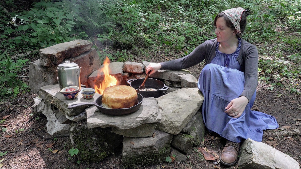 Learn to Make Salt Rising Bread with Us - STINKY but DELICIOUS! Fire Pit Soup Beans & Salt Pork