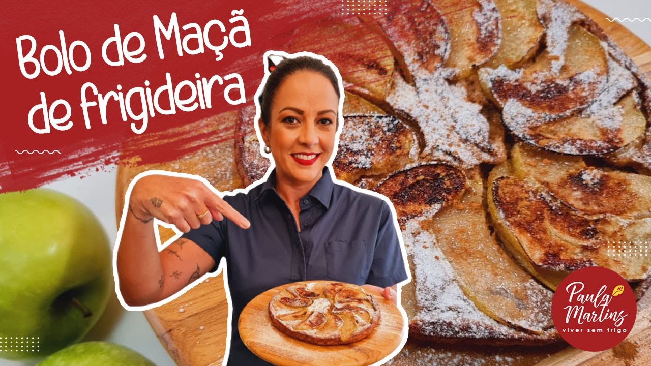 Bolo de Maçã de Frigideira Sem Glúten