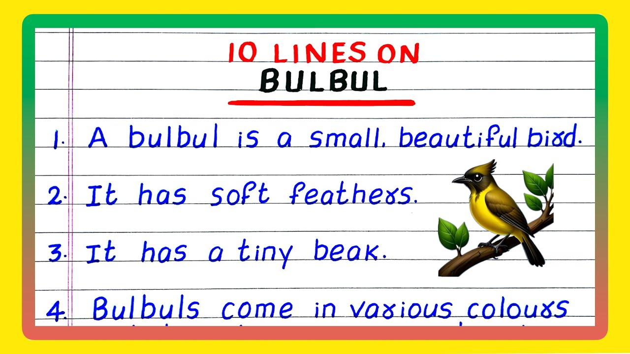 10 Lines on Bulbul in English | Few lines on Bulbul | Bulbul Bird