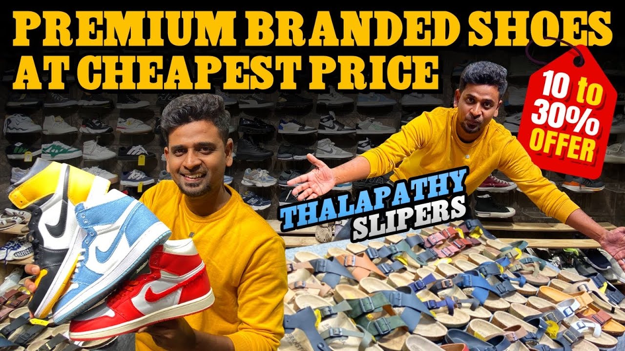 🤩தளபதி Vijay use panura slipper😍| Premium Branded Shoes At Cheapest Price |   Sandy Vlogs