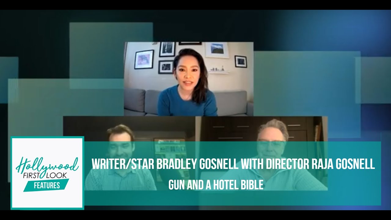 GUN AND A HOTEL BIBLE (2021) Writer/Star BRADLEY GOSNELL with director RAJA GOSNELL with QUINN MARIE