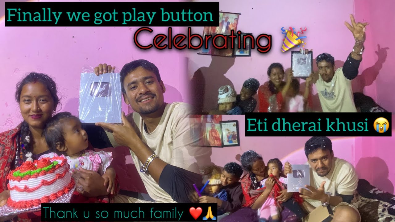 Finally YouTube creator awards paiyo🥰❤️ so much happy 😊 #hemthatal #husbandwife 
