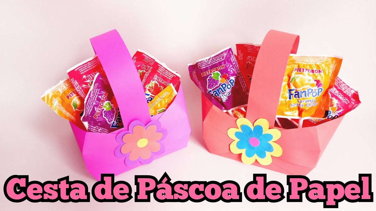 Como Fazer Cesta de Páscoa de papel | Diy lembrancinha de Páscoa | artesanato em papel