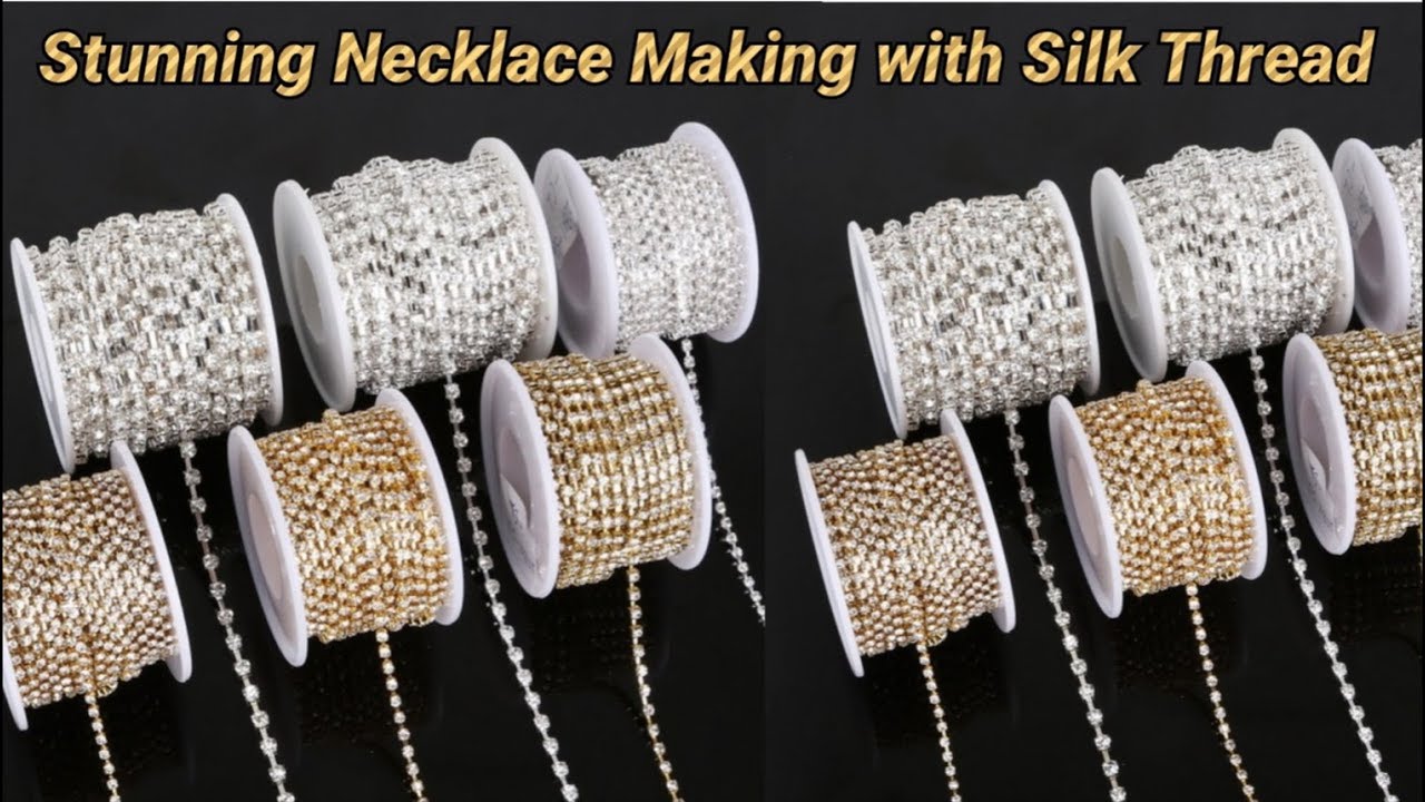 Stunning necklace making with silk thread
