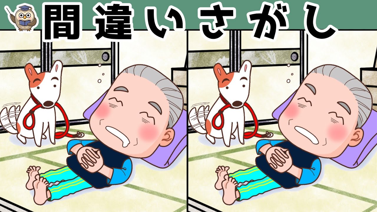 【間違い探し】集中力向上・老化防止を簡単気軽に！まちがい探しで脳の活性化！【イラスト編】