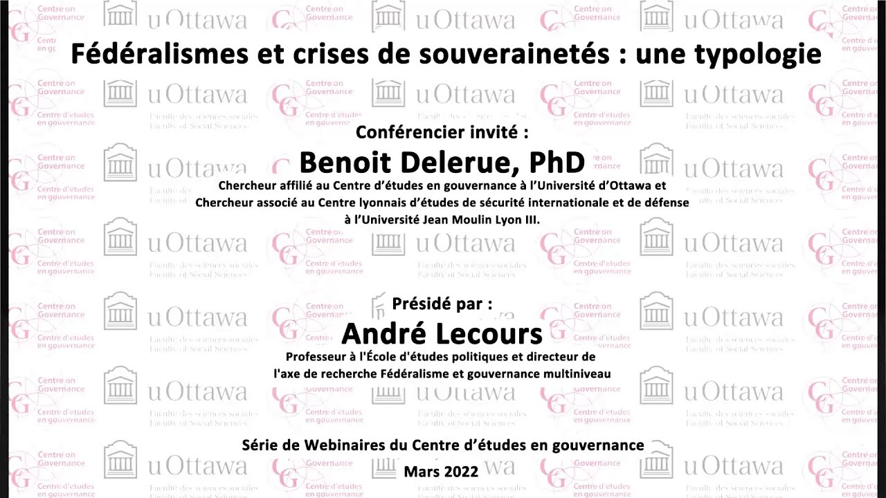 F&eacute;d&eacute;ralismes et crises de souverainet&eacute;s : une typologie