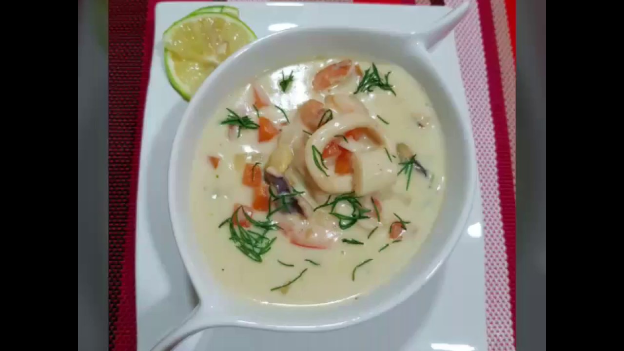 Creamy Seafood Soup شوربة السي فود بالكريمة
