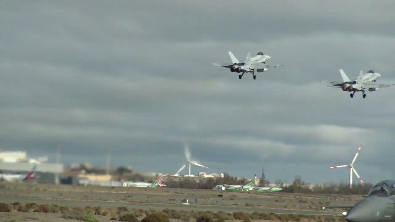 Spain Air Force McDonnell Douglas EF-18A Hornet (46-17 46-24) Take Off Gran Canaria GCLP