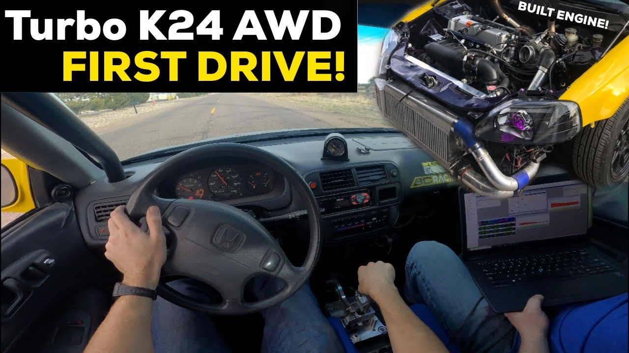 FIRST DRIVE! K24 AWD Swapped Honda Civic - Built engine!
