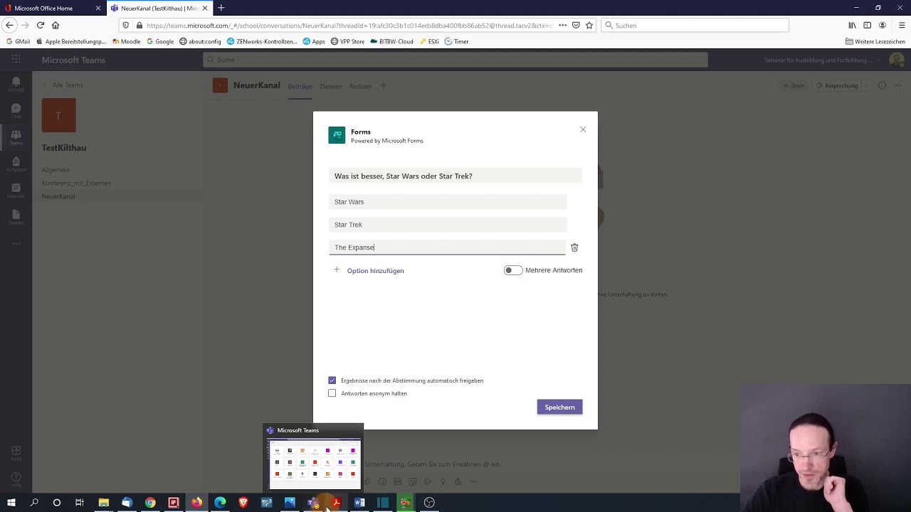 MS Teams: Umfrage erstellen / Forms