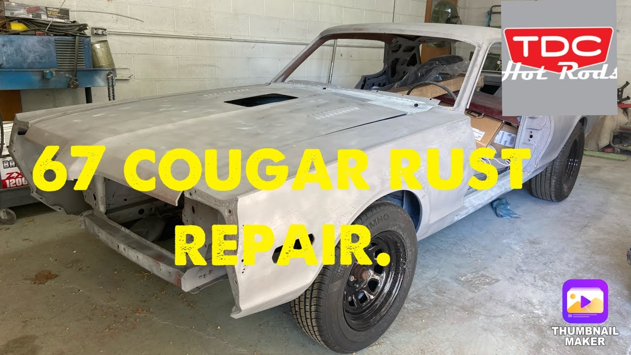 Ремонт ржавчины на Cougar 1967 года.