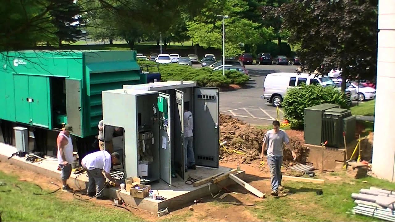Time-lapse photography of a Cummins Power Generation installation.