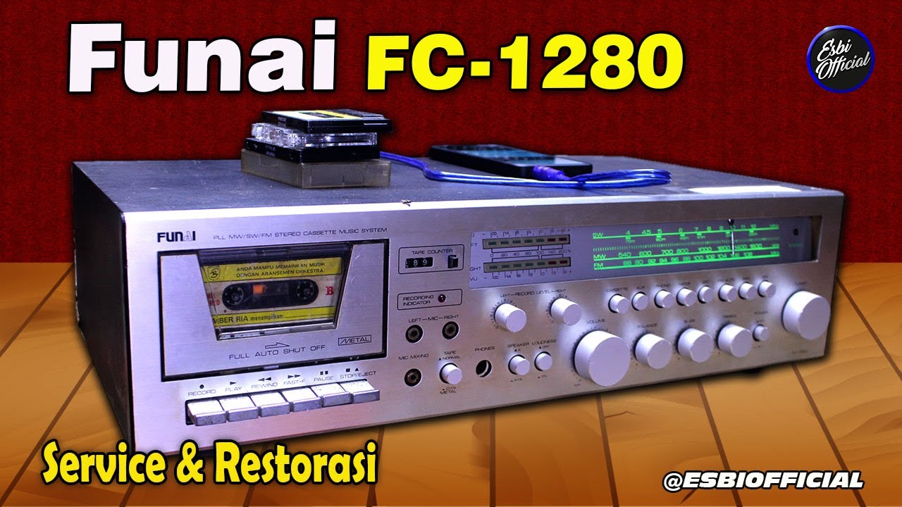 Винтажный стереофонический аудиокассетный AM/FM-ресивер Funai FC-1280 || Ремонт и реставрация