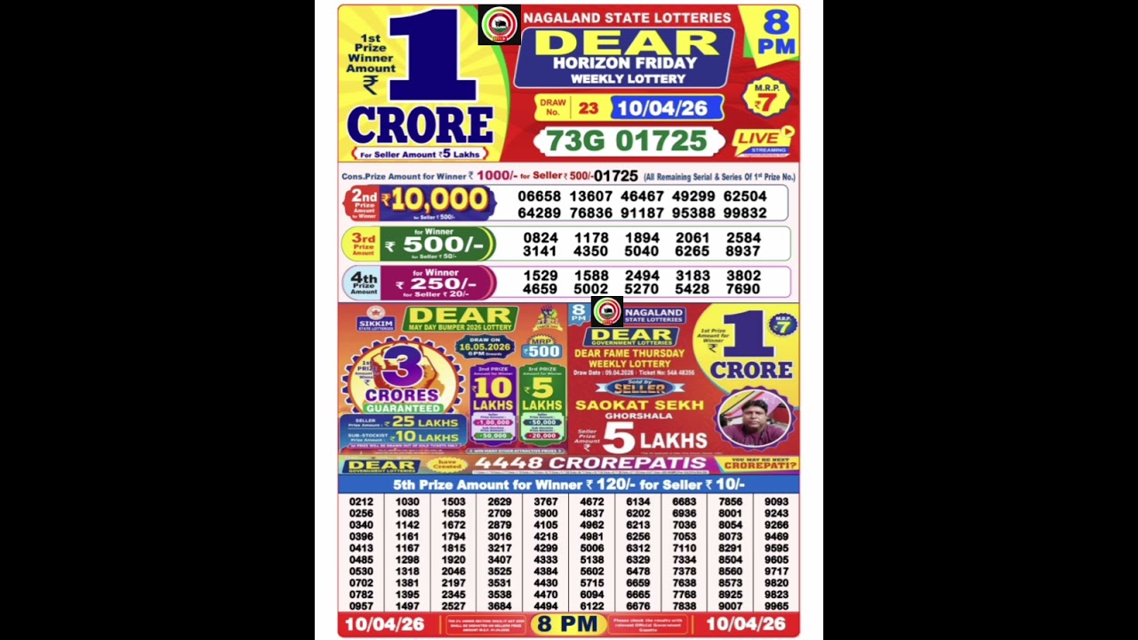 Dear Lottery 8 PM Result Today 🔴 | Live Draw Update | Lottery Sambad