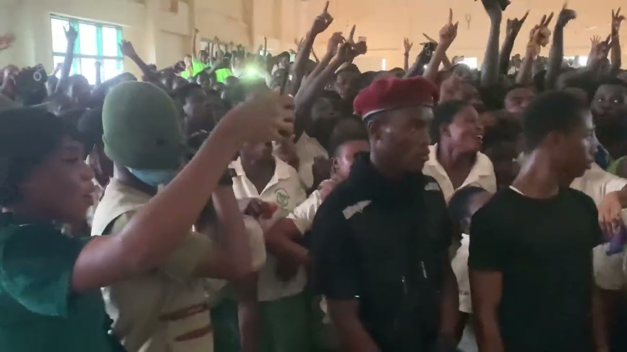 Dopenation performance at Akim Asafo SHS, as part of their high school tour.