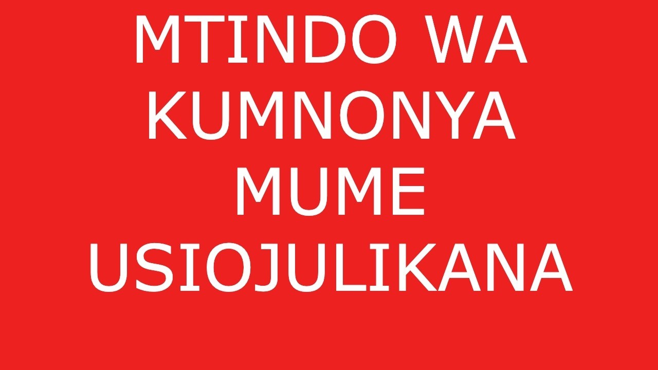 Mke nyonya mumeo kwa mitindo hii achoke kutamani wanawake wengine,kinya unakishinda hivi