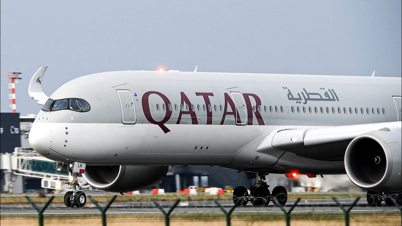 Qatar Airways Airbus A350-941 (A7-ALN) Powerful Takeoff From Belgrade Airport
