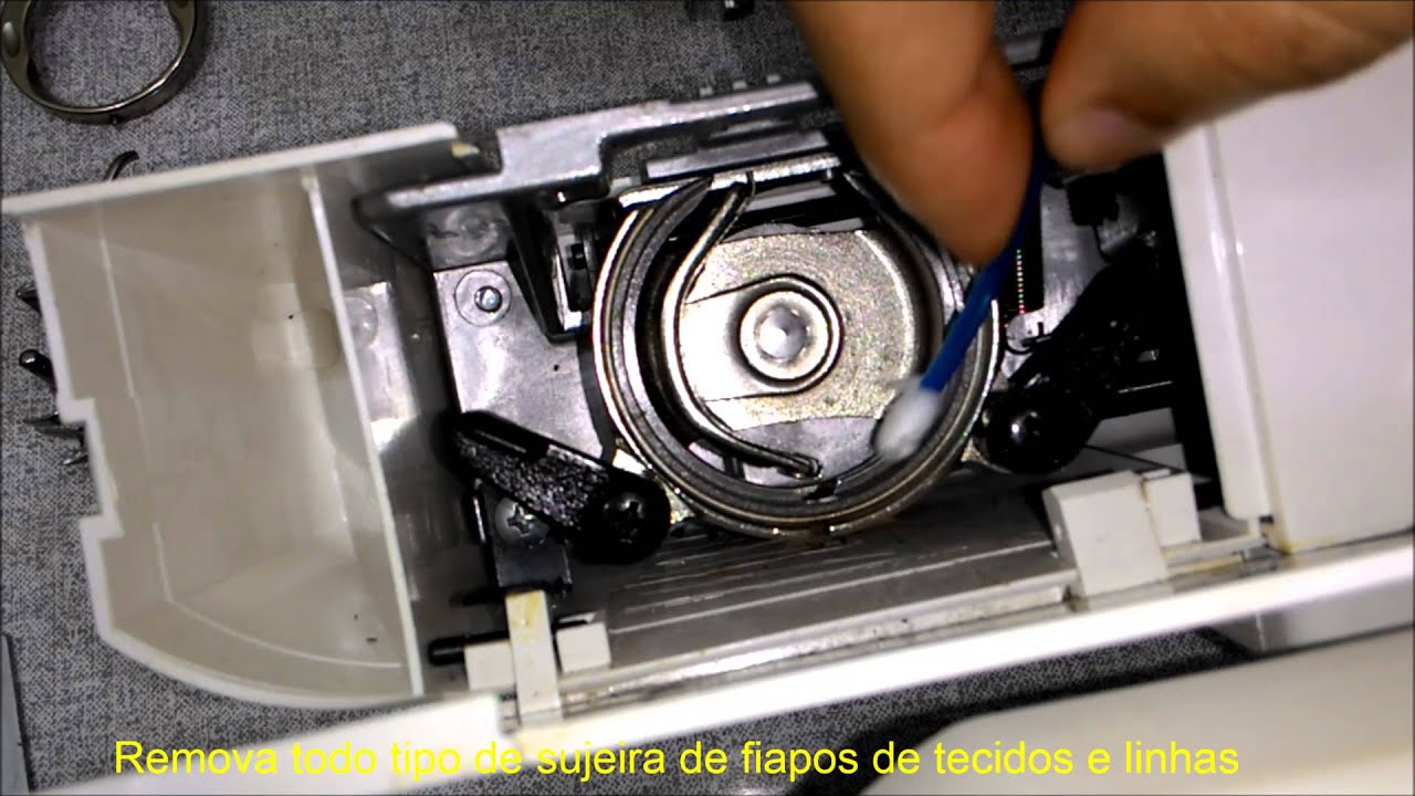 Como fazer a Limpeza e lubrificação do Conjunto Lançadeira Da Máquina de costura Singer Elgin Janome