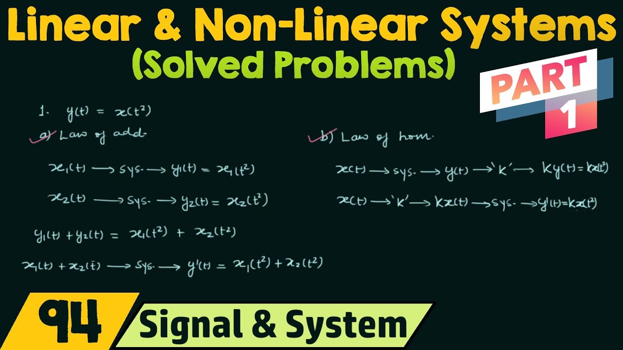 Linear and Non-Linear Systems (Solved Problems) | Part 1