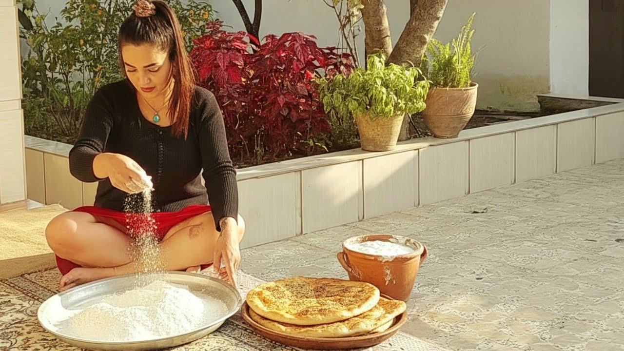 How to make traditional local bread with fresh milk | Homemade bread and yogurt