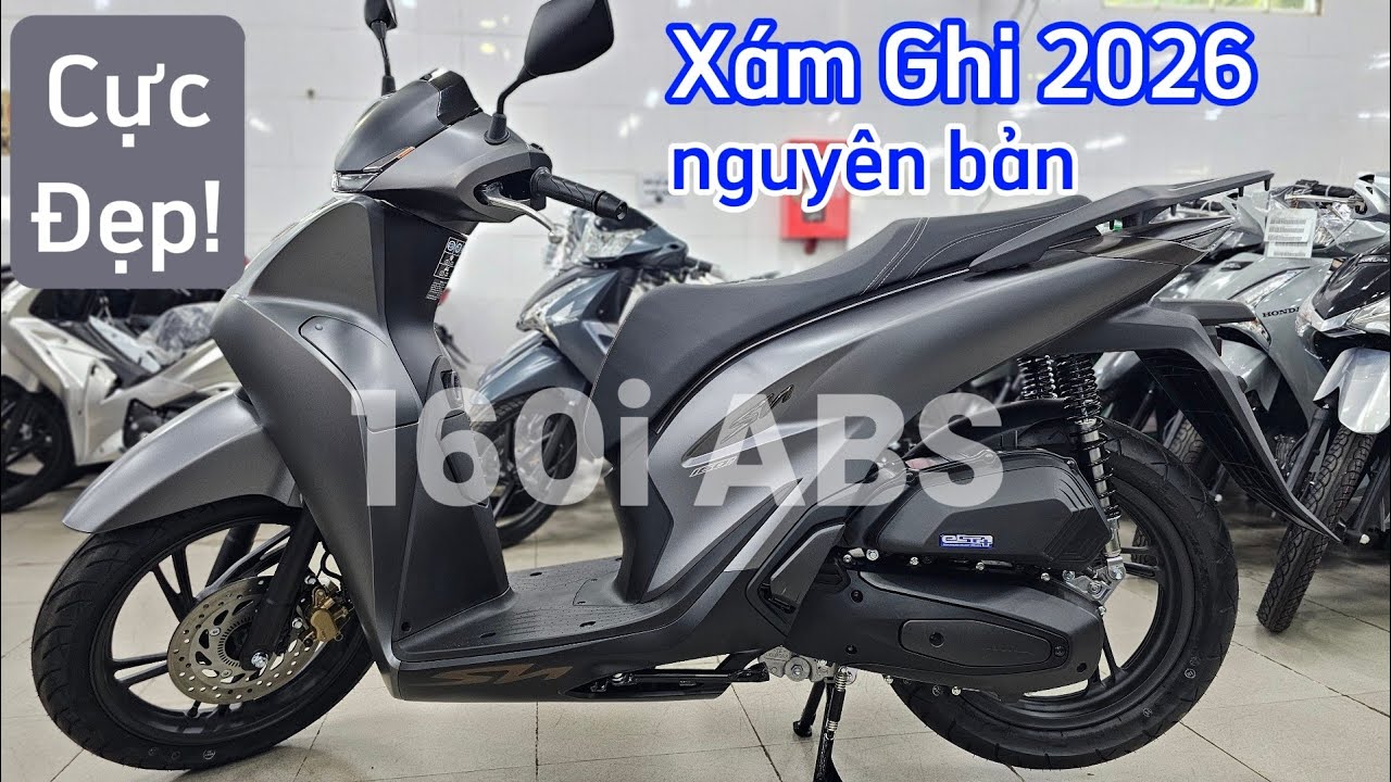 Cận cảnh SH 160i 2026 m&agrave;u X&aacute;m Ghi + gi&aacute; b&aacute;n ng&agrave;y 04/12 tại head Huỳnh Bạch T&ugrave;ng. Khải Phạm #sh #160 