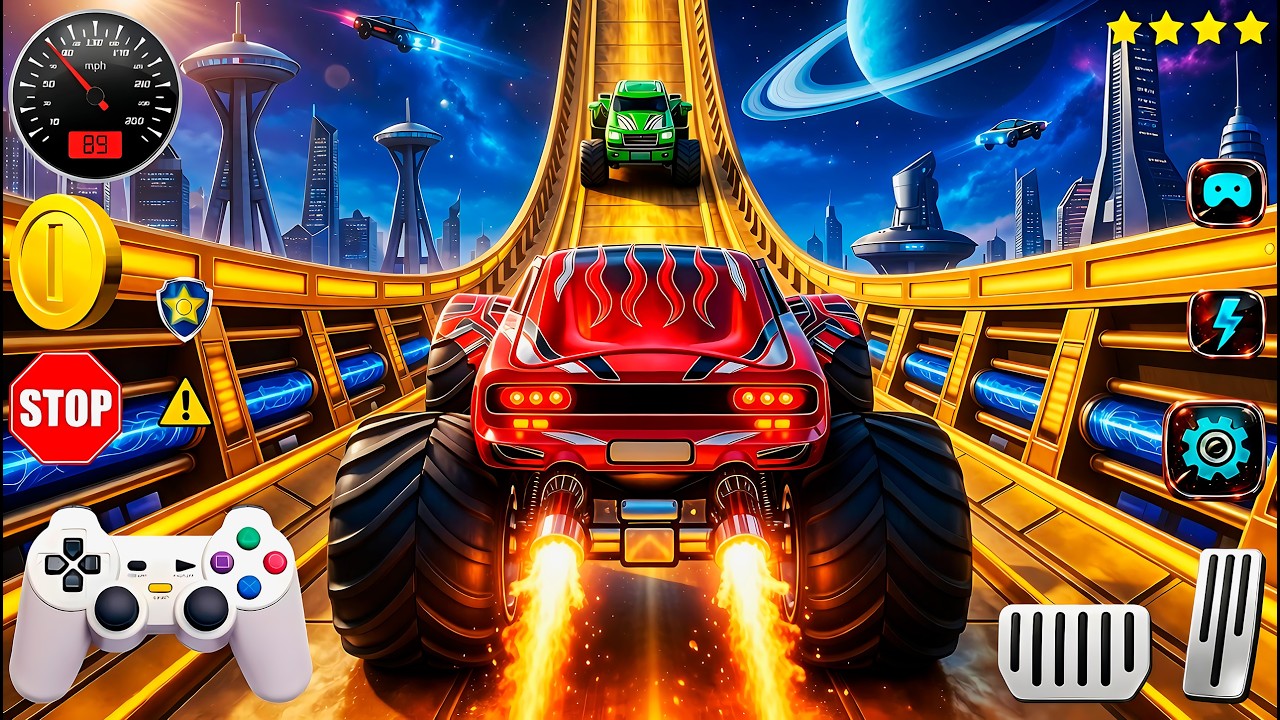 🚨Monster Truck Mega Ramp Extreme Racing Mega Ramp Extreme stunts 💥 Insane Crash Stunts (part 14)