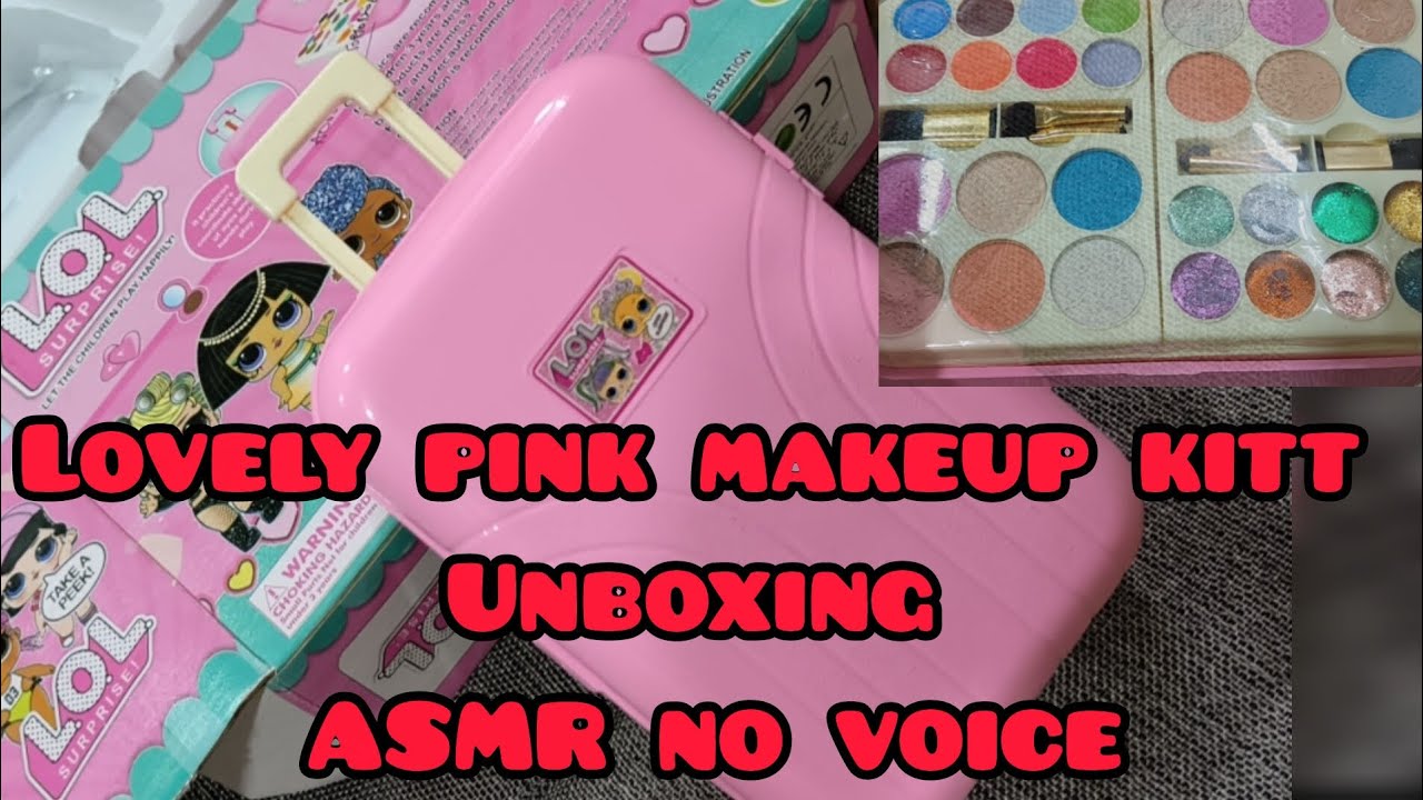 ASMR.. A cute pink makeup kitt unboxing with fully satisfied voices..🩷🩷