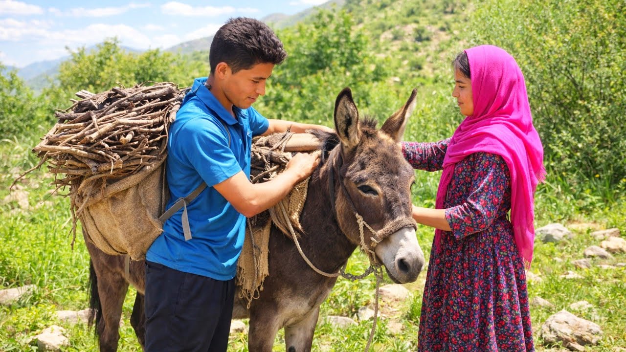 “How Village Boys and Girls Prepare for Winter in Rural Life”