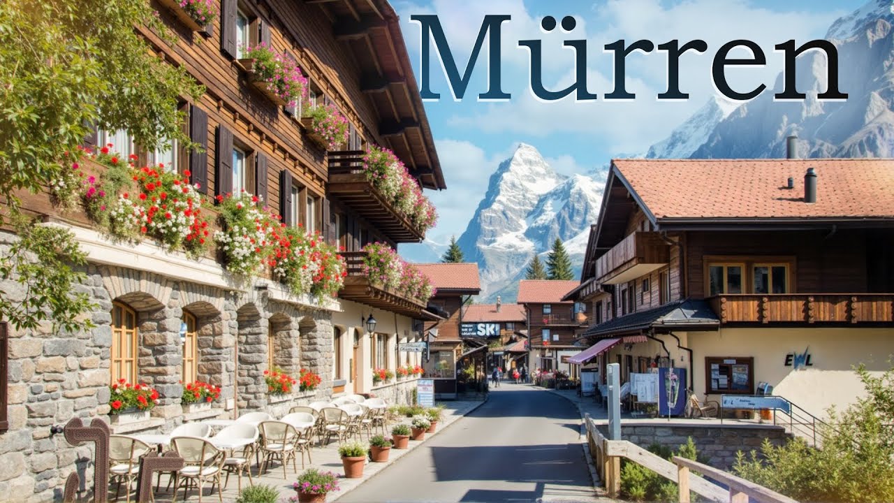Mürren, Switzerland Walking Tour | Car-Free Swiss Alps Village in 4K