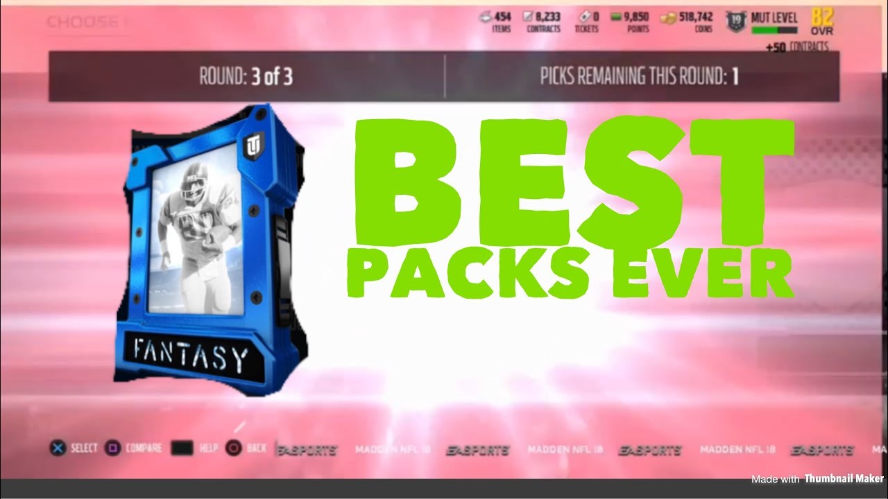 Fantasy Legend Pack Opening!! Best Packs!!Madden 18 Ultimate Team