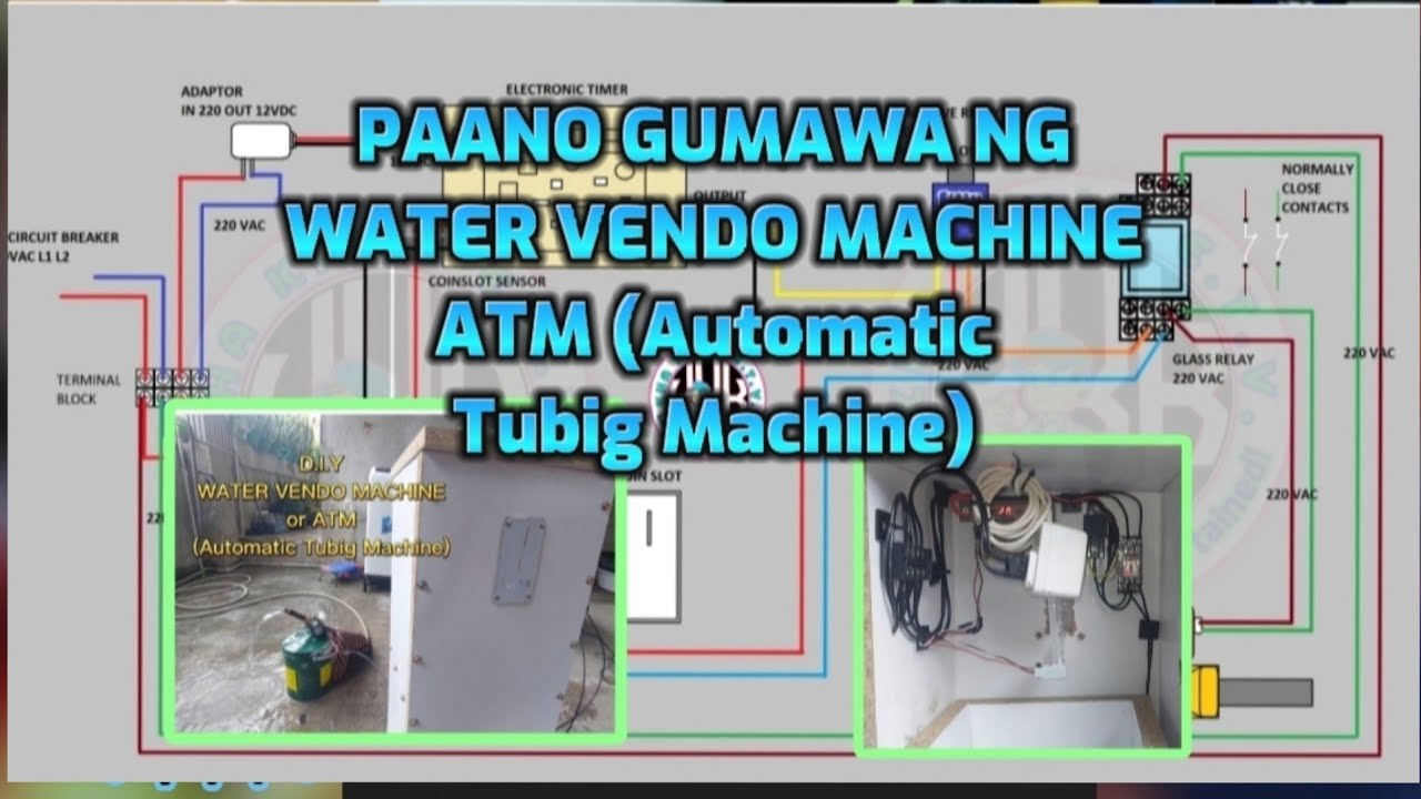 D.I.Y WATER VENDO MACHINE / ATM (automatic tubig machine) || Paano mag wiring ng hulog2x piso.