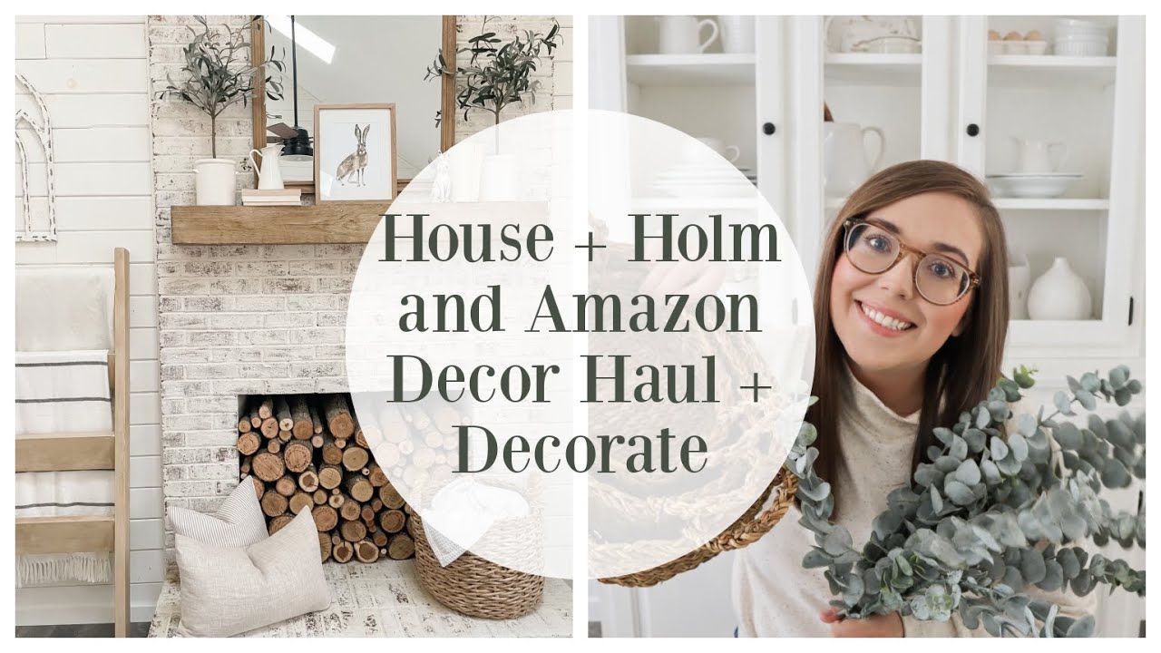 HOUSE + HOLM AND AMAZON HOME DECOR HAUL 2021 | FARMHOUSE LIVING ROOM DECOR | HOME DECORATING IDEAS